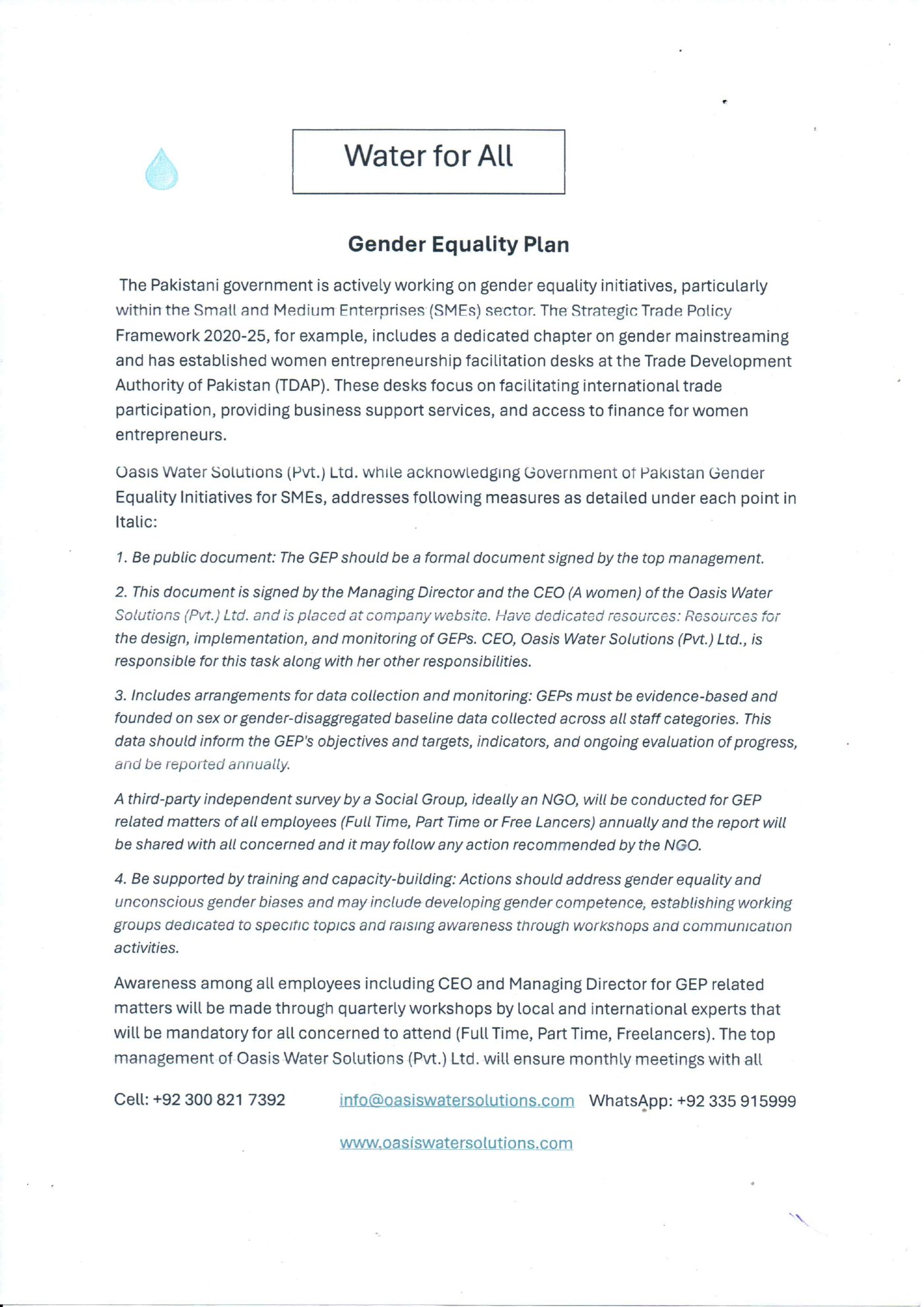 Gender Equality Plan page 1